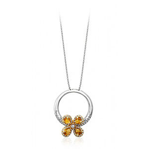 Elegant Zeghani Tri-tone Citrine Ring Pendant