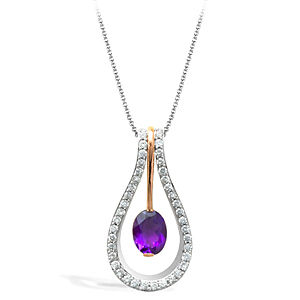 Beautiful Zeghani Amethyst and Diamond Pendant
