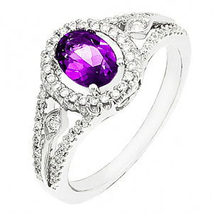 Gorgeous Zeghani Amethyst and Diamond Ring