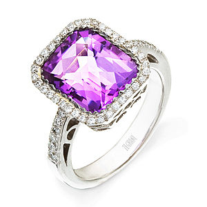 Stunning Zeghani Amethyst and Diamond Ring