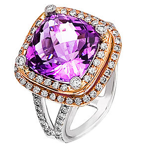 Lovely Amethyst and Diamond Ring By Zeghani