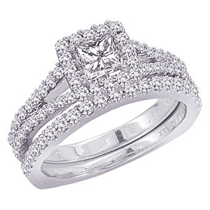 Dazzling 1 Carat Diamond Wedding Set