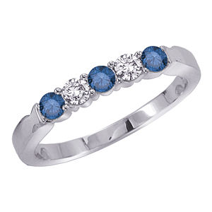 Stunning White and Blue Diamond Band
