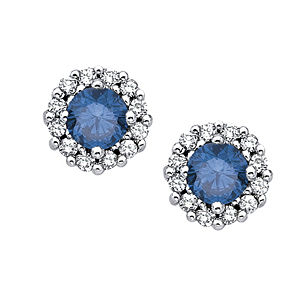 Blue and White Diamond Earrings