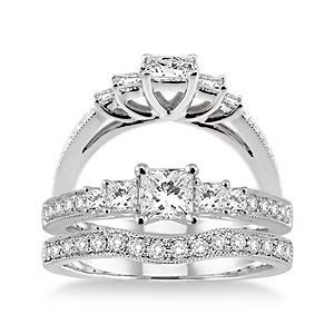 1/2 Carat Diamond Wedding Band and Engagement Ring