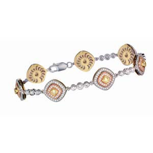 Yellow and White Diamond Bracelet By Simon G