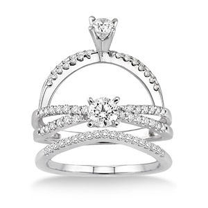 Stunning 5/8 Ct. Diamond Engagement Ring and Band Set