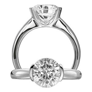 Classic Half Bezel Solitaire Engagement Ring by Ritani