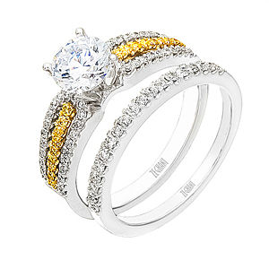 Beautiful Two Tone Zeghani Diamond Wedding Set