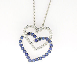 Alexandrite and Diamond Heart Pendant