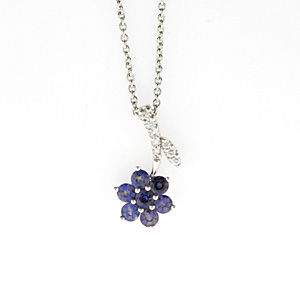 Alexandrite and Diamond Flower Pendant