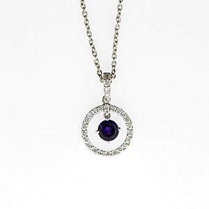 Beautiful Alexandrite and Diamond Pendant