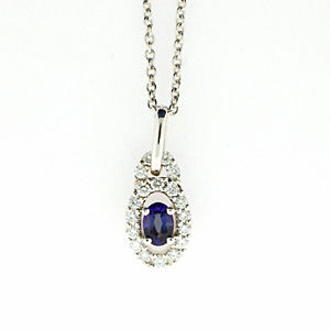 Elegant Alexandrite and Diamond Pendant