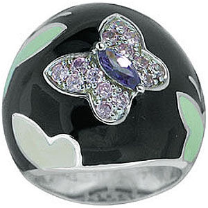 Belle Etoile Papillon Enamel Ring