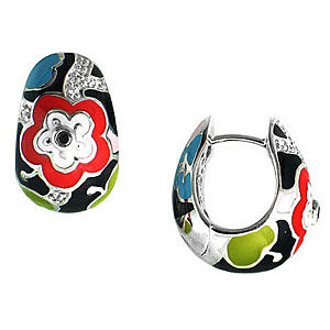 Belle Etoile Cherry Blossom Enamel Earrings