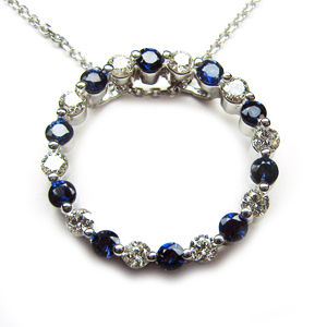 Sapphire And Diamond Circle Pendant