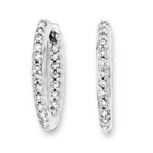 19mm 1/2 Carat Diamond Hoop Earrings