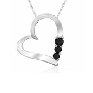 Gorgeous Black Diamond Heart Pendant
