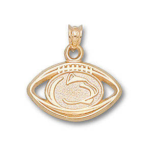Gold Plated Penn State Lion Head Football Charm