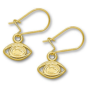 14K Yellow Gold Penn State Football Dangle Earrings