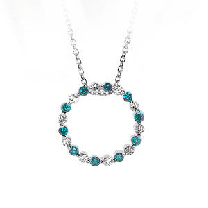 Blue Diamond Circle Pendant