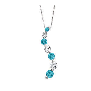 Blue Diamond Journey Pendant  1 Carat