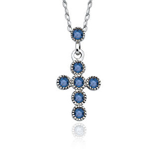 Stunning Blue Diamond Cross Pendant