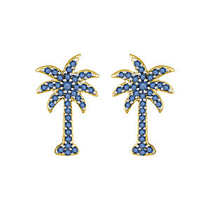Gorgeous Blue Diamond Palm Tree Earrings