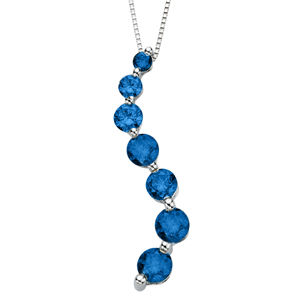 Gorgeous Blue Diamond Journey Pendant