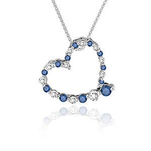 Eye Catching 1/4 Carat Blue Diamond Heart Pendant