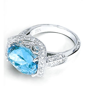 Simon G Dazzling Oval Aquamarine Ring