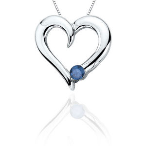 .10 Carat Blue Diamond Solitare Heart Pendant
