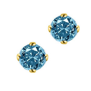 Classic 1/2 Carat Blue Diamond Stud Earrings