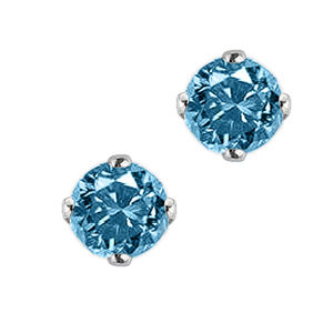Breathtaking 1 Carat Blue Diamond Stud Earrings