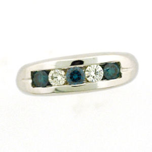 Channel Set Blue Diamond Band