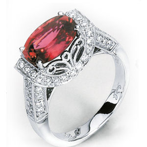 Simon G Oval Rubellite Ring