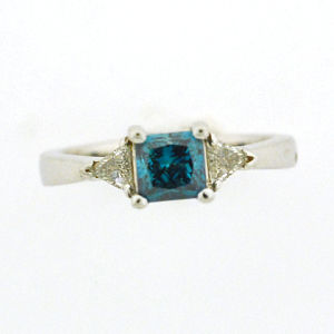 Elegant Blue Diamond Engagement Ring