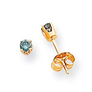 Stunning 1/5 Carat Blue Diamond Stud Earrings
