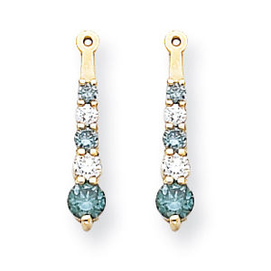 Alluring 3/4 Carat Blue Diamond Earring Jackets