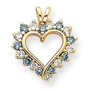 Gorgeous 7/8 Carat Blue Diamond Heart Pendant