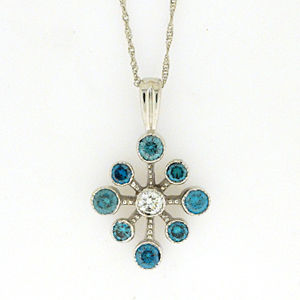 Alluring Blue Diamond Snowflake Pendant
