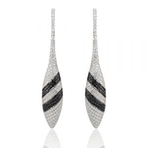 Simon G Black and White Diamond Drop Earrings