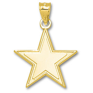 10k Yellow Gold Dallas Cowboys Star Charm 1 Inch