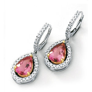 Designer Pink Tourmaline Earrings by Simon G