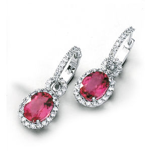 Elegant Oval Rubellite Earrings by Simon G