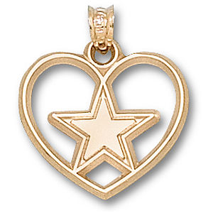 Gold Plated Dallas Cowboys Heart Charm