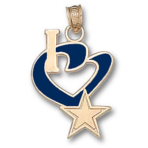 10k Yellow Gold Dallas Cowboys I Heart Dallas Charm