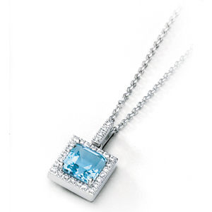 Simon G Square Cut Aquamarine Pendant