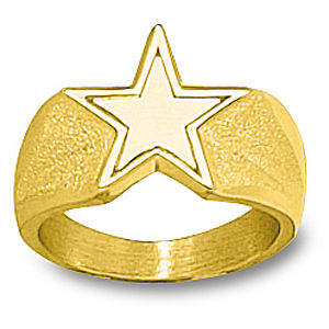 10k Yellow Gold Dallas Cowboys Mens Logo Ring