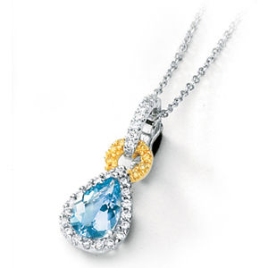 Simon G Pear Shaped Aquamarine Pendant